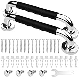 Baxcdyswe Haltegriffe für Senioren, 2 Stück 30cm Rutschfreier Haltegriff, Dusche Badewannengriff aus Edelstahl & Kieselgel-Sicherheitsgriffe, Badezimmer Haltegriff für Schwangere, Senioren und Kinder