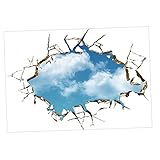 Tofficu 1 Stück 3d -wandaufkleber Pvc-aufkleber Wandtattoos Wanddekoration Deckenaufkleber Tür Fenster Aufkleber Tapepapier Wandkleister Blue