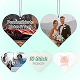 10/20/30/50/100 Stück Duftbaum Auto Personalisiert - Doppelseitiger Druck Individuelle Auto Lufterfrischer mit Foto Text Logo für Auto Zuhause Persönliches Geschenk für Männer Frauen (Herz)