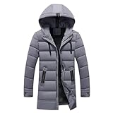 Herren-Parka, Übergröße, super warm, dick, Winter-Parka, lange Mäntel mit Kapuze, navy, 3XL