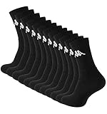 Kappa 12 Paar Original Tennissocken-Sportsocken schwarz (43-46, 12 Paar)