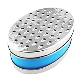 Milageto Käsereibe mit Behälter, Lebensmittelzerkleinerer, Lebensmittelaufbewahrungsbox, Gemüse- und Obstreibe aus Edelstahl, für Zitronenbutter, Muskatnuss, Blau