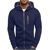 Herren Jacke Casual Fleecejacke Passform Herrenjacke Lässige Bequem Übergangsjacke Regular Outdoor Sweatjacke Reißverschluss 2024 Bomberjacke Sport Jeansjacke Langarm Jacket