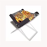 WENSHENG Tragbarer, Faltbarer Holzkohlegrill für den Außenbereich und Smoker, Wärmeregelung, runder Grillkessel, Holzkohlegrill für Picknicks im Freien