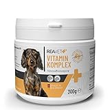 ReaVET Vitamine für Hunde, Vitamin Komplex Pulver I Über 20 wertvolle, rein natürliche Vitamine & Mineralien I bei Vitaminmangel, Multivitamin Pulver Hund 300g