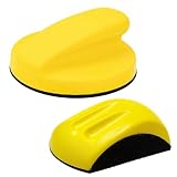 2 Stück Klett-Handschleifblock, Manueller Schleifklotz Klett, 5 zoll Handschleifblock Mausförmiges, Hand Schleifteller, Handschleifblöcke im Set für Polish Schleifscheiben(Schwalbenschwanz und Maus)