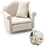 HENGBIRD Puppenhaus MöBel Holz, PuppenmöBel, ZubehöR Puppenhaus ZubehöR Holz, Miniatur MöBel Puppenhaus Sofa, Wichtel MöBel Sessel, PuppenstubenmöBel, Miniatur Sessel FüR PuppenhäUser Im MaßStab 1:12