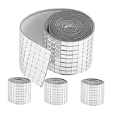 VILLFUL 4 Stück Teiliges Selbstklebende Acryl Spiegel Mosaikfliesen Klare Quadratische Wandaufkleber für DIY Bastelprojekte Dekorative Robuste und Vielseitige Wandgestaltung