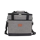 Kühltaschen 2 Stil 15L / 18L / 25L / 36L Isolierte Lunchtaschen Tote Cooler Handtasche Kühler Lebensmittelbehälter Umhängetasche Lebensmittel Aufbewahrungstaschen(Color:A Grey 15L)