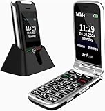 artfone C10 Seniorenhandy Klapphandy Ohne Vertrag丨2G GSM Handy für Senioren丨Dual SIM Großtasten Mobiltelefon丨2,4 Zoll Zweibildschirm丨SOS Notruftaste丨Ladestation丨FM Radio丨Zeitansagefunktion - Schwarz