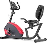 Hop-Sport Liegeergometer HS-035L Solo - Sitz-Heimtrainer für Senioren - Liegefahrrad belastbar bis 135kg - liegend Fahrradtrainer für zuhause rot