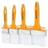 Hinrichs Lasurpinsel Set - 4X Malerpinsel Set Profi in den Breiten 50mm, 70mm, 100mm & 120mm - Pinselset für Lack, Öl und Farbe - Pinsel für Holzlasur - Pinsel Set Paint Brush - Lackpinsel