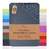 NatureMark Mikrofaser SPANNBETTLAKEN zum Sparpreis! viele Größen und Farben Markenware (Bettlaken 90x200-100x200 cm, Anthrazit Grau)