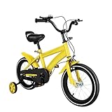 Charocean 14 Zoll Kinderfahrrad für ab 3-7 Jahre Jungen & Mädchen, Upgraded Kinder Fahrrad mit Stützrädern, Fahrrad für Kinder, HöHenverstellbar Kinderfahrräder für Schulung Outdoor Reiten (Gelb)