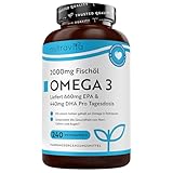 Nutravita Omega 3 Kapseln Hochdosiert 2000mg Fischöl Kapseln mit 660mg EPA un 440mg DHA Unterstützt die Gesundheit von Herz, Gehirn und Augen (EFSA) 240 Weichkapseln für 4 Monate