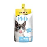 GimCat Milk - Katzenmilch aus echter laktosereduzierter Vollmilch mit Calcium für gesunde Knochen - 1 Beutel (1 x 200 ml)