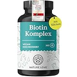 Biotin Komplex - mit Zink, Selen, Silizium & Vitamin B5 - hochdosiert mit 10.000µg Biotin - 365 Tabletten für Haare, Haut und Nägel - Haar Vitamine im Jahresvorrat - vegan & laborgeprüft