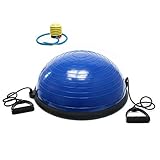 WilTec Halbball Ø58 cm, 25 cm hoch, Balance Trainer, Fitness Ball, Balancekissen mit Zugbändern für Gymnastik Pilates Yoga, Workout Gleichgewicht trainieren