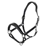 Imperial Riding Lederhalfter Hera, anatomisches Genickstück, Glitzerpolsterung am Nasenriemen, Premium-Buffalo-Leder mit weicher Polsterung & Edelstahlbeschlägen, elegant & komfortabel, Schwarz, Cob