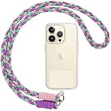 Votvloay Handyband Universal zum Umhängen Handyband Kordel Kette für aus Nylon, Kompatibel mit jedem Handy und Smartphone,Phone Lanyard + 1 Stück Pad (ohne Hülle)-Lila, Grün, Rosa