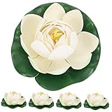 ULTECHNOVO 5 Stück Teiliges Künstliche Schwimmende Lotusblumen Realistische Dekoration für Garten Teich Aquarium Wetterbeständig Naturgetreue Wasserlilie für Innen und Außenbereich