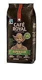 Café Royal Brasil Espresso Ganze Kaffeebohnen 1kg - 4/5 Intensität - Dunkle Röstung | Level 5 - Frisch geröstet aus Brasilien - Fairtrade zertifiziert