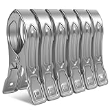 Vicloon 6 Stück Edelstahl Strandtuch Clips Große Wäscheklammern, Wäscheklammern Groß Edelstahl für Tägliche Wäsche, Strandtuch, Badetuch, Bettwäsche und Dicke Kleidung (6 Pcs)
