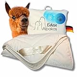 Eden Alpakas | Alpaka Bettdecke | Winterdecke | Alpaka Decke mit Füllung aus 100% Alpakahaar (Premium Qualität) | Bezugsstoff: naturbelassene Baumwolle (135x200cm)