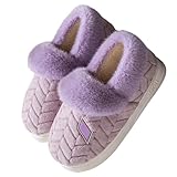 Damen-Herren Damen Hausschuhe Warm Drinnen und Draußen Schuhe mit Polar Fleece-Futter Pantoffeln Weiche Rutschfest Cloud Slippers Alles Inklusive Filzpantoffeln Unisex Damen Herren