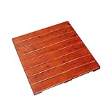 JHDXL Duschmatte aus Holz, Rechteckige Badematten, Badezimmer-Abflussbrett, Lattenrost-Design, für Spa, Sauna, Küche, Deko, Badezimmer, Wannenmatten (Color : Maroon, Size : 60 * 40cm/24 * 16in)