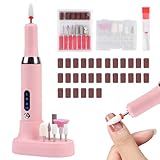 Kabellos Tragbar Nagelfräser, Nagelfräser Kabellose 20000 U/Min, Elektrische Nagelfräser für Gelnägel, Zwei Laden, Drei Verschiedene Geschwindigkeiten, Ein Einziger Klick Auf Die Gewünschte Richtung