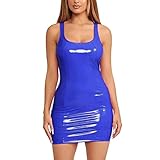 Allegorly Sommerkleid, Boho, Damen, lässig, Sommerkleid, schick, elegant, bedruckt, Pflanzen, V-Ausschnitt, Cocktail, Knopf, T-Shirt, lässig, Party, 1 x Blau, Small