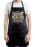 InnoBeta Personalisierte Schürzen für Herren mit Taschen, Grillschürzen, einzigartiges Geschenk für Köche – verstellbarer Nackenriemen – K