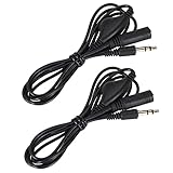 Happyyami 2 STÜCK Audio Verlängerungskabel mit Umschaltbarem Lautstärkeregler und Langlebiges Kabel für Player Smartphones und Tablets Schwarz