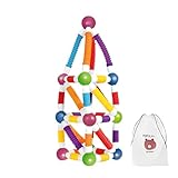 Magnetische Bausteine,Stapelspiel mit Bällen,Magnetische Bauklötze mit Teleskopstäben | für Eltern-Kind, und Mädchen, Jugendliche, Kindergarten, Reisen, Zuhause und