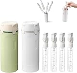 4-in-1-Reise-Spenderflasche für Toilettenartikel, auslaufsicheres, nachfüllbares Behälter-Set für Shampoo, Lotion und Creme, tragbares Reisegrößen-Set mit Etiketten und visueller Skala für