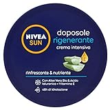 NIVEA SUN Intensive regenerierende After-Sun-Creme 300 ml, Körpercreme nach der Sonne mit Bio-Aloe Vera, Hyaluronsäure und Vitamin E, feuchtigkeitsspendende und erfrischende Körpercreme