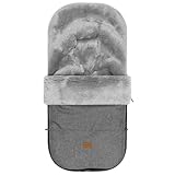 Fillikid Lammfellfußsack Makalu Exklusiv | Winterfußsack aus medizinischem Fell | Warmer Fussack für Tragetasche, Babyschale & Kinderwagen | Kinderwagenfußsack 50 x 90 cm passend für Bugaboo, Joolz
