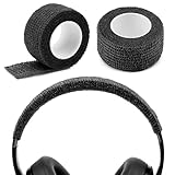 Geekria Kopfbandabdeckung aus Vliesstoff, kompatibel mit Bose QC Ultra, Sony WH-1000XM5, Skullcandy Crusher Wireless, Beats Studio 3, Studio Pro, Soundcore Life Q20 Kopfhörer, Schwarz, 2 Stück