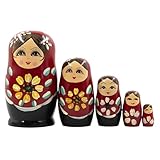 Generisch Nistpuppen, 4,53x2,56in handgefertigtes russische Nistpuppen, Holzskulptur Hand bemalt, 5 Prozent Niistpuppen