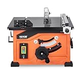 VEVOR Tischkreissäge, 210 mm, 1200 W Baukreissäge, 225 mm max. Schnittkapazität, 4800 U/min Schnittgeschwindigkeit, mit 24-Zahn-Sägeblatt, Gehrungsanschlag, für Heimwerker-Holzbearbeitung & Möbelbau