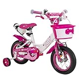 Actionbikes Kinderfahrrad Daisy - Kinder Fahrrad für Mädchen - Ab 2-5 Jahren - V-Brake Bremse - Kettenschutz - Luftbereifung - Fahrräder - Laufrad - Kinderrad (12 Zoll)