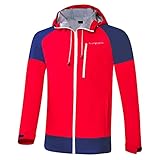 Black Crevice Herren dünne wasserdichte Hardshell Jacke, atmungsaktiv, rot/blau, XXL