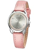 CIVO Uhr Damen Rosa Leder Zahlen Klassisch Quarz Analog Armbanduhr Damen Wasserdicht Minimalistische Elegante Lässig Geschenke Uhren fur Damen Frauen