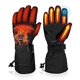 Beheizbare Handschuhe, 5V 6000mAh Elektrische USB Wiederaufladbare Beheizte Handschuhe für Damen Herren, 3 Heizstufen wasserdichte Touchscreen Handschuhe für Wintersport - Motorrad, Skifahren