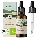 nedura® BIO Zedernholzöl [100% NATURREIN] - Aus echtem Zedern-Öl - Duftende ätherische Öle - Ideal für Diffusoren, Duftlampen, Aromatherapie - 30ml