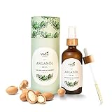 Veda Naturals® Arganöl (100ml) kaltgepresst – vegan – rein & natürlich (Argania Spinosa) aus Marokko – Laborgeprüft - Cosmos Natural certified