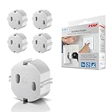 reer Steckdosenkappe, das Original vom Erfinder des Steckdosen-Schutzes, weiß, 5 Stück