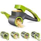 MASTERTOP Käsereibe mit Kurbel,4 in1 Rotierende Rotary Käsereibe mit 4 Edelstahltrommel, Rotierende Trommelreibe Gemüseschneider Reibe für Hartkäse, Schokolade,Nüssen, Gewürzen
