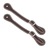 ECSiNG 2 Stück Braune Sporenriemen aus Leder Verstellbar Einlagig Rindsleder Sporenriemen für Reiter